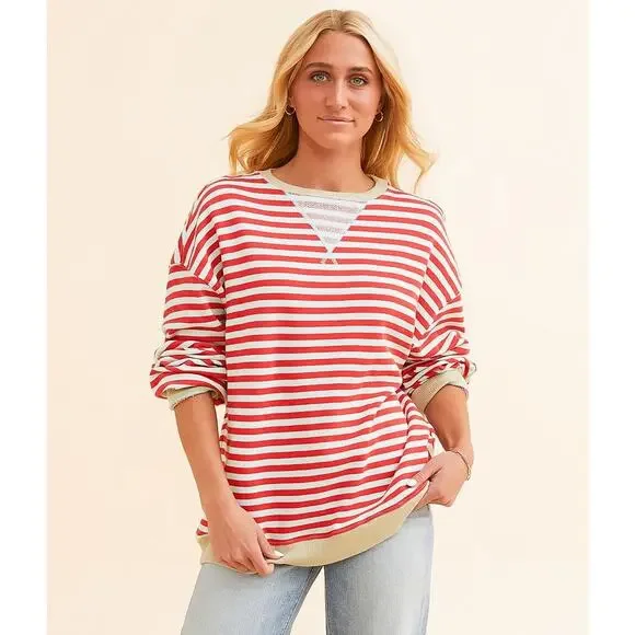 Free People Women’s Striped Pullover Size Medium - Picture 11 of 11